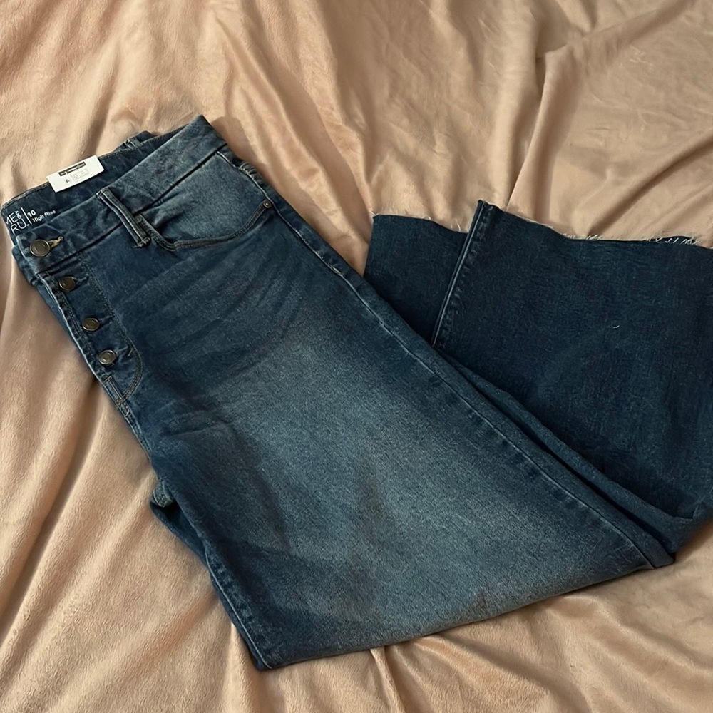 Time & Tru High Rise Stretch Wide Leg Jeans